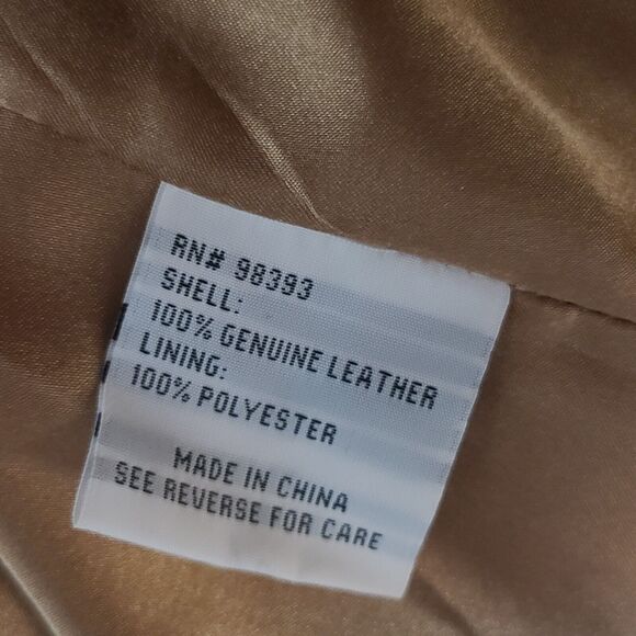 Pamela McCoy Collection Women's 100% Leather Tan Moto Biker Jacket Size L - Picture 7 of 11